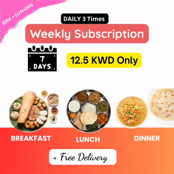 Breakfast, Lunch & Dinner - Weekly Subscription.